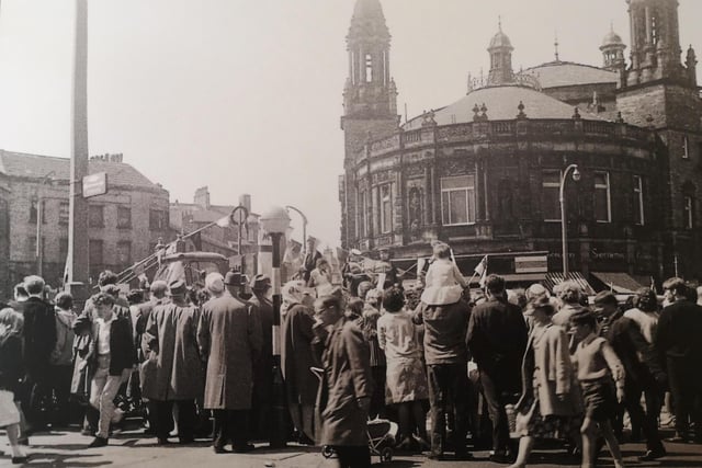 People outside the theatre in a picture believed to be from the 1950s or 1960s