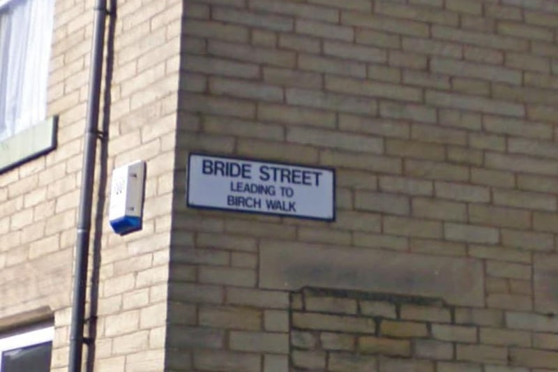 Another street name in Todmorden with a romantic name is Bride Street, which is located close to Centre Vale Park.