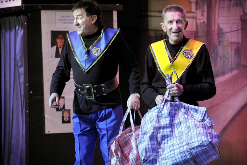Paul and Barry, Chuckle Brothers, onstage for their show at The Futurist.
