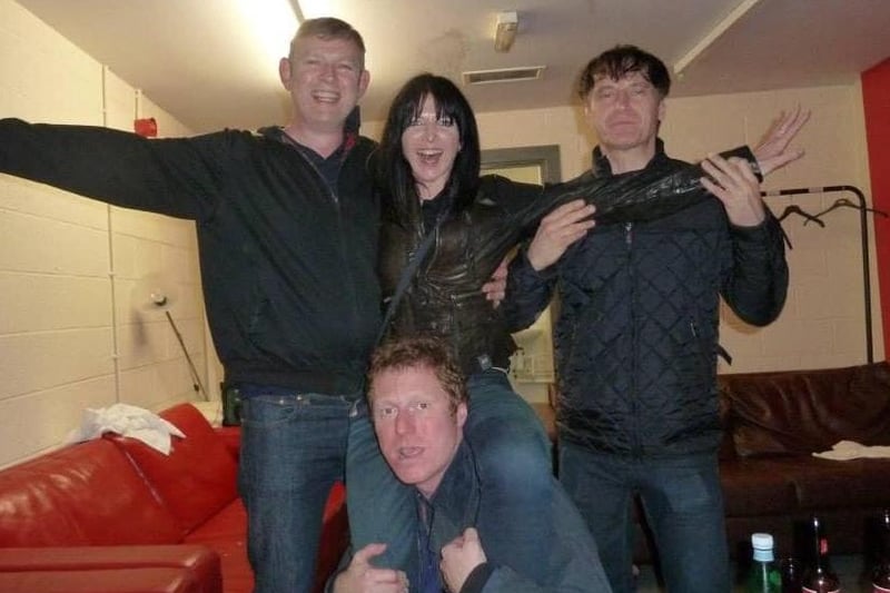 Bev De Friend said: "With the Inspiral Carpets a few years back. Backstage, Preston.