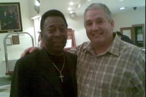 Patrick Pagdin shared his photo of Pele - "Bumped into this old footballer in a Sheffield hotel." he said.