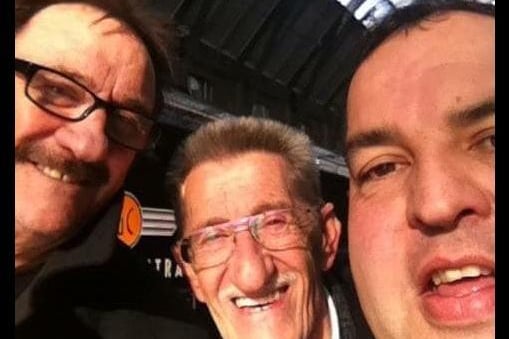 Martyn Brown shared his photo with the Chuckle Brothers in London.