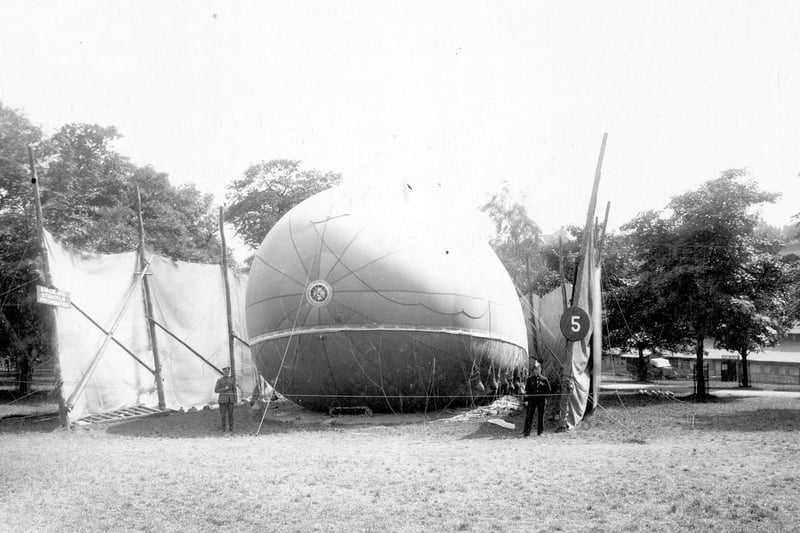 For safety precautions, parachute harness had to be worn as the balloon ascended to a height of 1,500ft. The ladies were provided with a separate changing room where members of the Women's Royal Air Force would make sure their parachute harness was fitted correctly.