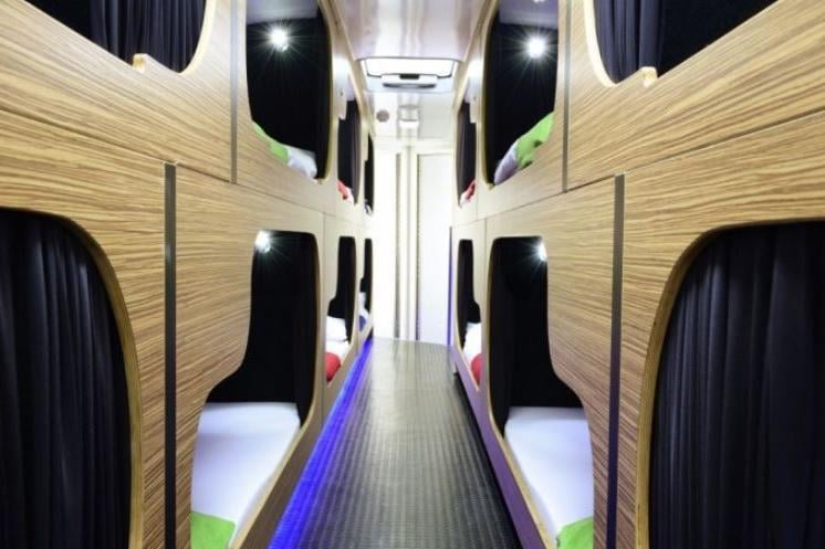 Woodland glamping with a twist just outside of York, this coach has been converted with 18 luxury Japanese-style pods.