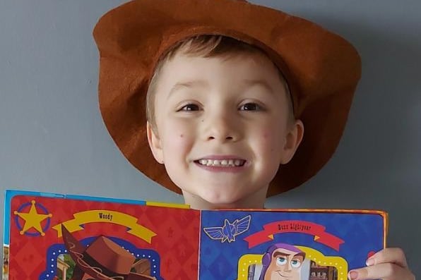 Joshua dressed as Woody.