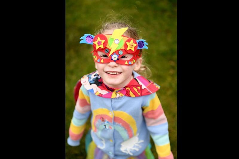 Erin, aged 4, as Rainbow Girl, to celebrate NHS heroes