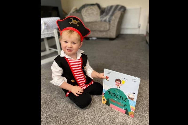 Rory aged 3 dressed up from ‘The pirates are coming!’