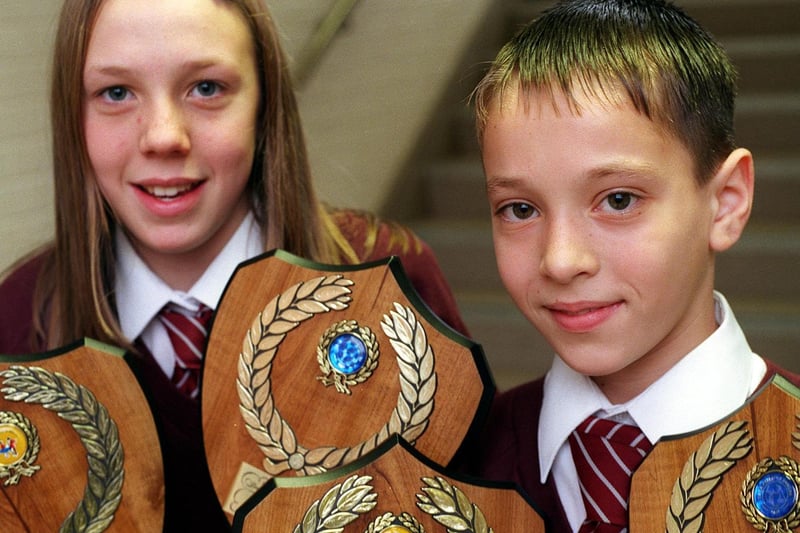 Intake High School pupils Gary Barker and Sophie Gilbertson who were national U-12s disco dance champions.