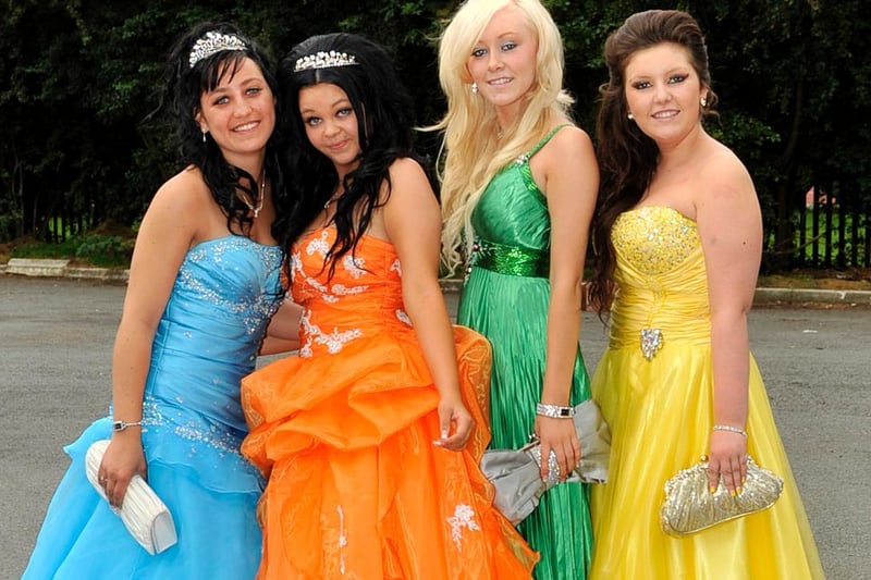 from left, Becka Porter, Gemma Riley, Katie Gorman and Zoe Greenall - Abraham Guest Prom 2011