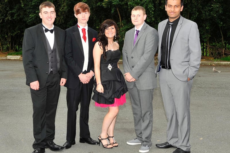 from left, John Maloney, Nathan Jones, Katie Whittle, Andrew Cunliffe and Waqas Malik - Abraham Guest Prom 2011