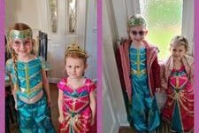 Olivia, 7, and Miar, 4, from Penwortham went to school as princesses for Comic Relief.