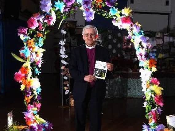 Bishop Julian officially opens the exhibition at St Stephen's Primary School, photo: Neil Cross