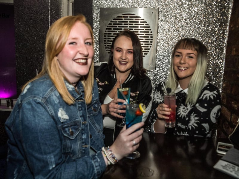 Abi celebrates her 18th birthday with friends Chloe and Georgie, in 2015.