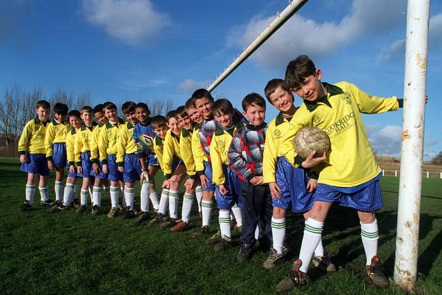 East End Park Junior Football Club proudly wear their new kit.