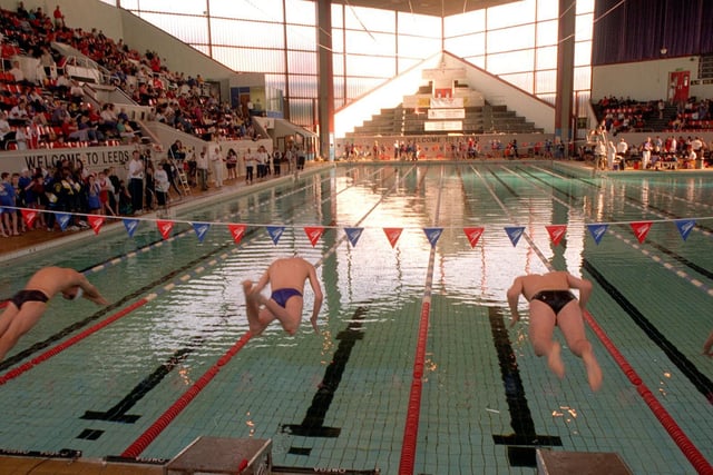Kippax swimming club held a gala at Leeds International Pool. Pictured is the start of the 15-year-old boys' 100 metres freestyle relay.