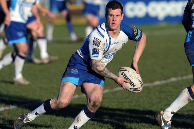 Andy Kain is pictured in Featherstone Rovers' game against Dewsbury Rams when he was a try scorer in a 38-6 victory. Kain was also featured in the Express after bagging a hat-trick of tries in a midweek 68-0 thrashing of Oldham in the Northern Rail Cup.
