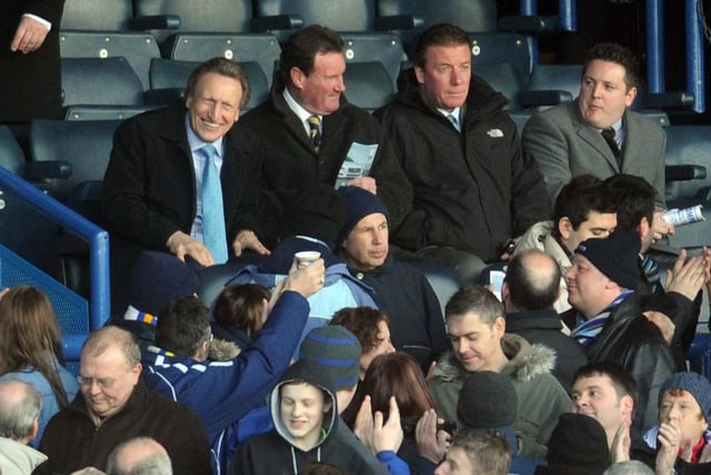 Neil Warnock watches on from the stand at Elland Road after being confirmed as the new Leeds United manager. He took on a watching brief as the Whites came from two down to beat Doncaster Rovers 3-2.