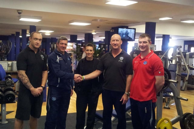 It was reported that Featherstone Rovers had entered into a new partnership with Pontefract Squash and Leisure Club. Pictured are gym instructors Craig Bower and Louise Barney with Rovers head coach Daryl Powell, co-owner of the squash club Pete Todd and Featherstone player Matty Dale.