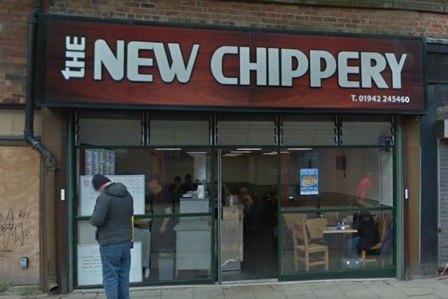 Market Street, Wigan. Google reviews rating 4.6 out of 5. Small fish, chips and peas £4.20