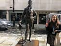 Statue of Beau Brummell, the man responsible for the Royal Ascot dress code alongside blue badge guide Katie Wignall