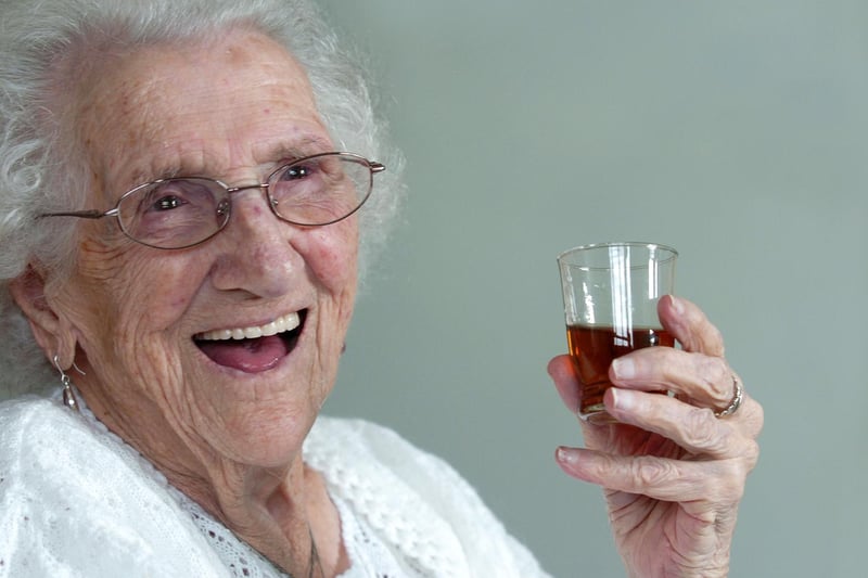 September 2008 and Seacroft's Edith Whitaker was celebrating her 100th birthday. She puts her longevity down to eating butter and dripping and drinking sherry.