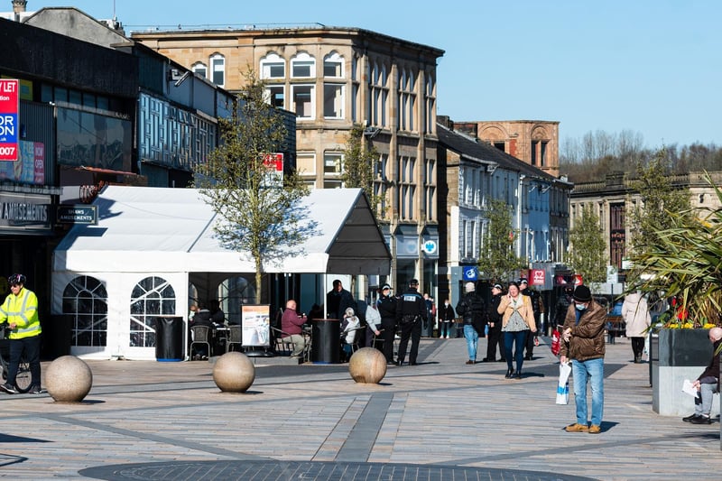 Shoppers returned to Burnley's high street today