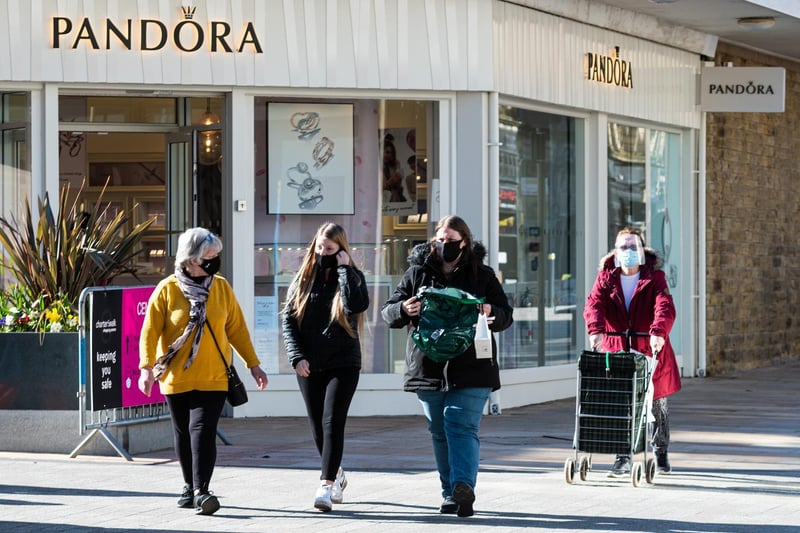 Shoppers at Burnley's Charter Walk shopping centre