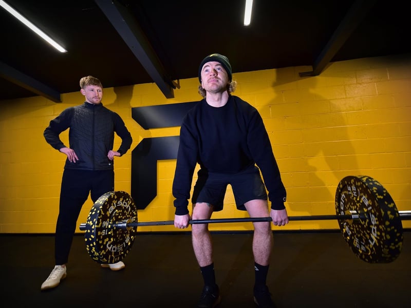 FORM 360 gym opens with Matty Young and James Cornhill working out.