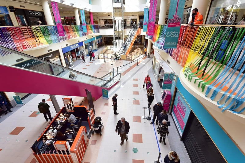 The Brunswick Shopping Centre is back in business as colourful streamers welcome customers.