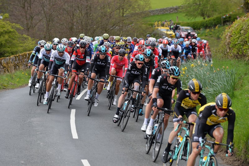 The peloton in Nidderdale.
TDY 2017 Stage 2.
Tour de Yorkshire Stage 2.  Tadcaster to Harrogate.  
29 April 2017.  Picture Bruce Rollinson