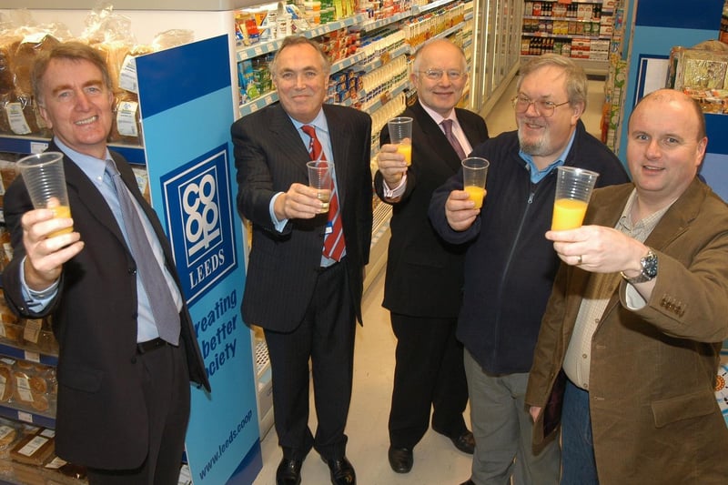 The Co-op opened a new store in Garforth. Pictured toasting its future are Colin Burgon MP, Co-op chief executive Alan Gill, Councillor Tom Murray, GCA chair David LeRoy and Mark Dobson, Garforth Residents Association chair.