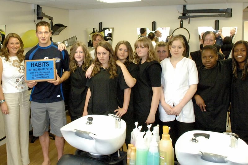 Leeds Rhinos legend Danny Maguire opened Garforth Community College's new hair and beauty shop.