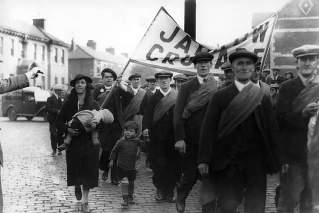 Marchers starting out on the Jarrow Crusade. (Photo by Central Press/Getty Images)