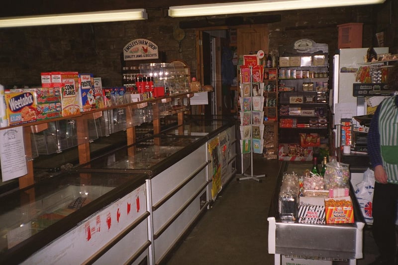 Inside  Emsley's Farm Shop at Yeadon in January 1998.