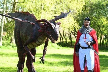 'St George' arrives with his dragon, photo: Neil Cross.