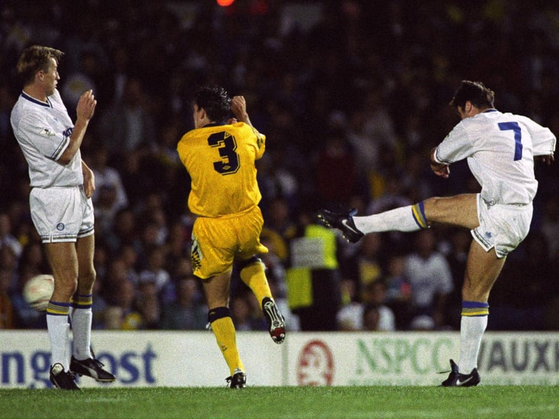 Eric Cantona fires home hisr first goal. He right-footed angled drive from 18 yards passed goalkeeper Erik Thorstvedt before he could move.