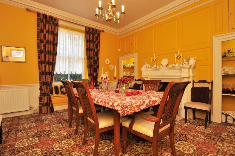 Light and warmth in the formal dining room