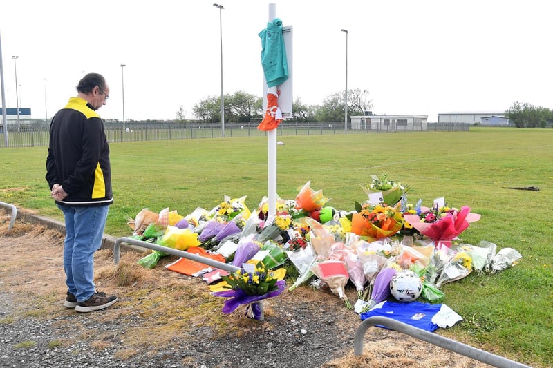 Coaches from local junior football teams have visited the playing fields in South Shore to pay their respects to Jordan, who played for Clifton Rangers Junior Football Club