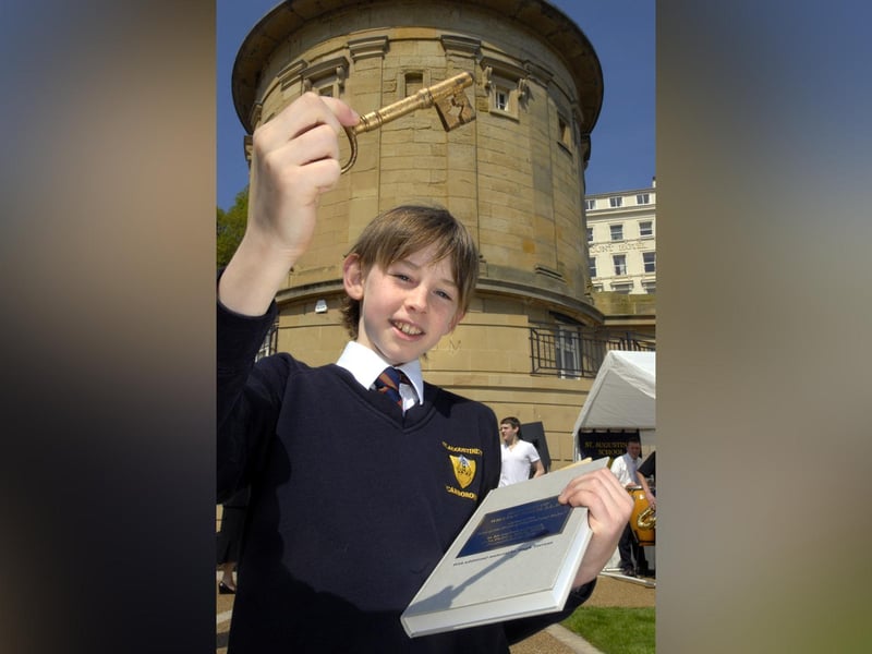 Sebastian Held, the Scarborough News Rotunda story competition winner, with his prizes.