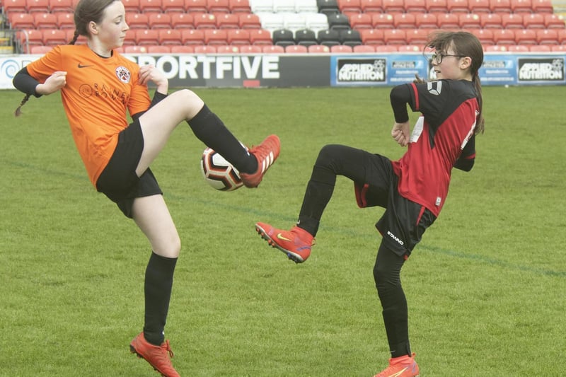 The Under-11 Coulton Plate final, in which Euxton Villa pipped South Shore Orange in a final which went to penalties