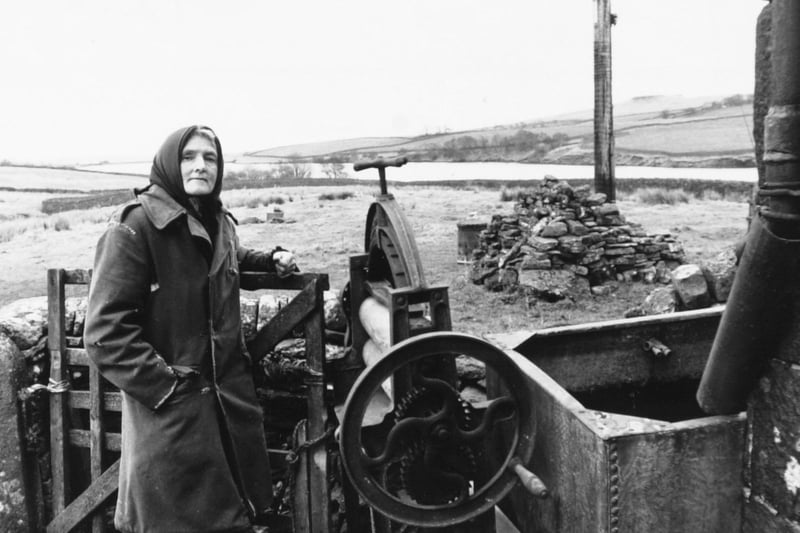 Hannah Hauxwell on December 14 1988 at her home where she lived in isolation