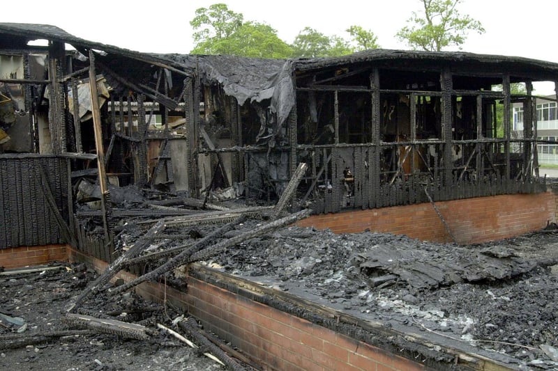 This all that remained of one block of classrooms at Allerton Grange High after a devastating fire.