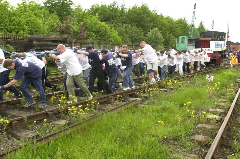 A train pull was held at Middleton Light Railway in to raise funds to send handicapped Jason Crawshore to the US for therapy.