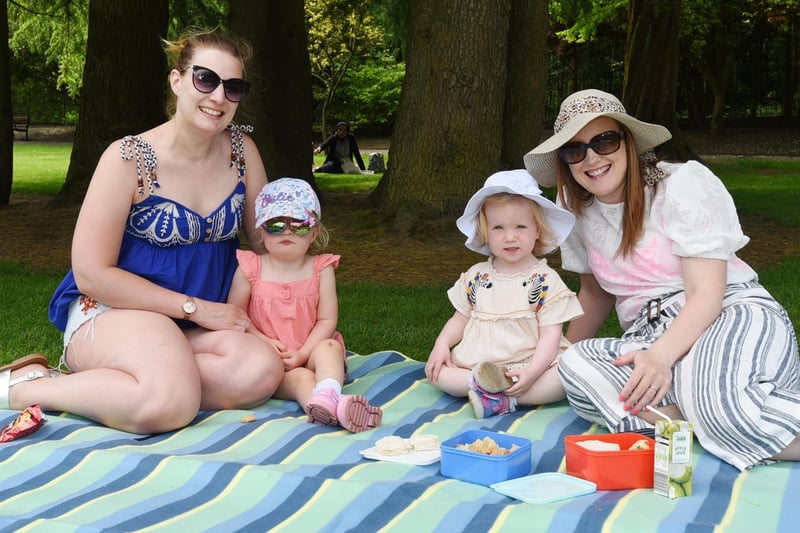 From left, Katie McLoughlin with daughter Emily, two, and Vicky Houghton with daughter Daisy, two.
