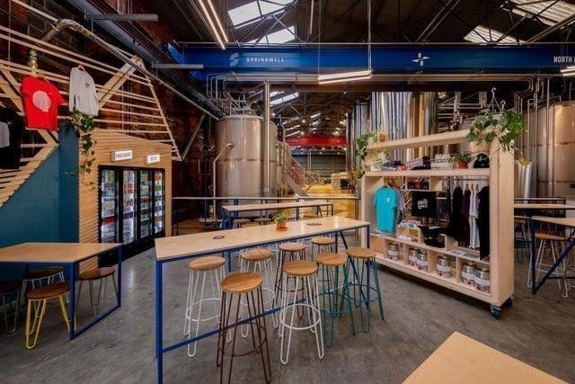 The newest addition from Leeds' North Brewing Co is the glorious Springwell site. The new site is both the brewery, headquarters, bar and 500 person taproom all under one roof. There is an outdoor seating area with 300 covers across 50 tables and an option of sunny and shaded tables.
