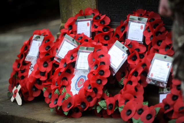 Tributes to the fallen were laid by a variety of organisations