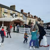 The ice rink outside the Black Swan in Helmsley