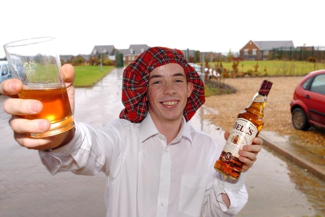 Shaun Ford, Lakelands volunteer, gets in the mood for Burns Night back in 2008.
