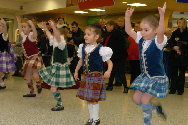 Girls from the Corby Grampian School of Highland Dancing show them how it's done back on Burns Night in 2010