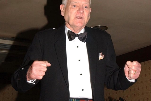 Ian McLean doing the honours at The Grampian in 2004